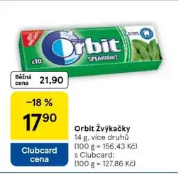Tesco Orbit žvýkačky nabídka