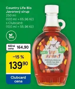 Tesco Country Life Bio Javorový sirup nabídka