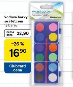 Tesco Vodové barvy se štětcem nabídka