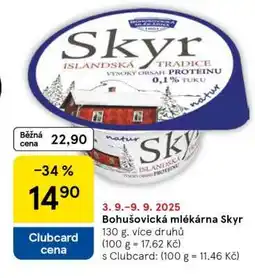 Tesco Bohušovická mlékárna Skyr nabídka