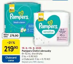 Tesco Pampers Čisticí ubrousky nabídka