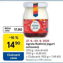 Tesco Agrola Rodinný jogurt ochucený nabídka