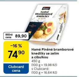 Tesco Hamé Plněné bramborové knedlíky se zelím a cibulkou nabídka