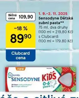 Tesco Sensodyne Dětská zubní pasta nabídka