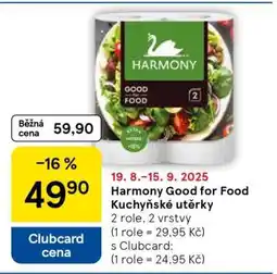 Tesco Harmony Good for Food Kuchyňské utěrky nabídka
