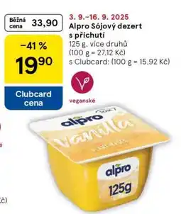 Tesco ALPRO sójový dezert s příchutí nabídka