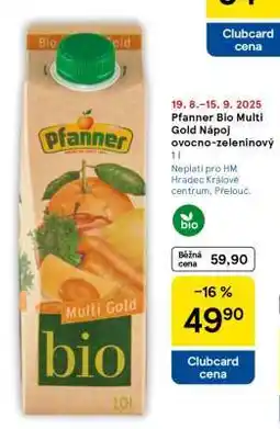 Tesco Pfanner Bio Multi Gold Nápoj ovocno-zeleninový nabídka
