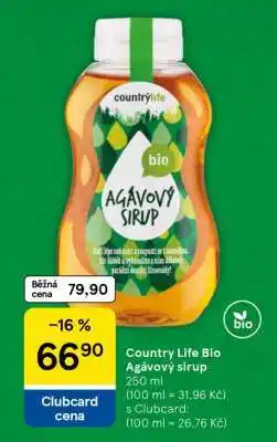 Tesco Country Life Bio Agávový sirup nabídka