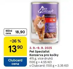 Tesco Pet Specialist Konzerva pro kočky nabídka