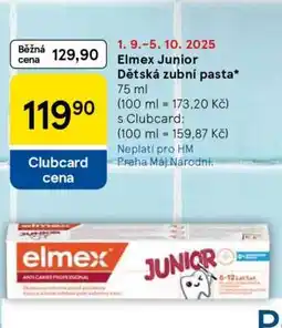 Tesco Elmex Junior Dětská zubní pasta nabídka
