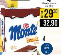Jip Monte snack nabídka