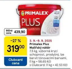 Tesco Primalex Plus Malířský nátěr nabídka