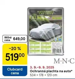 Tesco OCHRANNÁ PLACHTA NA AUTO nabídka