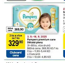 Tesco Pampers dětské plenky nabídka