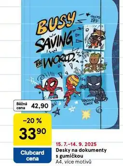 Tesco Desky na dokumenty s gumičkou nabídka