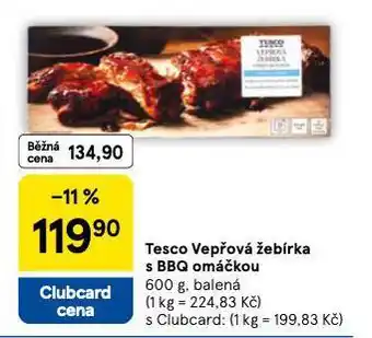Tesco Vepřová žebírka s bbq omáčkou nabídka