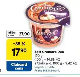 Tesco Zott cremore duo nabídka