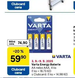 Tesco Varta baterie nabídka
