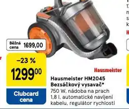 Tesco Hausmeister bezsáčkový vysavač nabídka