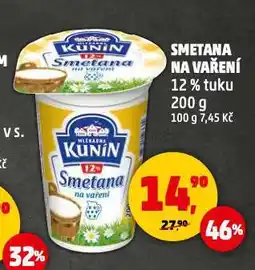 Penny Market Kunín smetana na vaření 12% nabídka