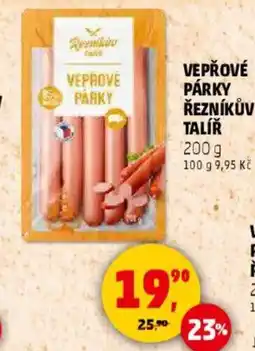 Penny Market Řezníkův Talíř Vepřové parky nabídka