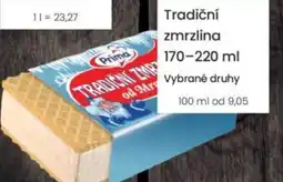 Kubík potraviny Prima Tradiční zmrzlina nabídka