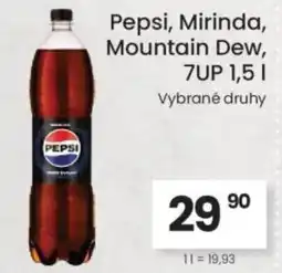 Kubík potraviny Pepsi, Mirinda, Mountain Dew,7 Up nabídka