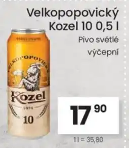 Kubík potraviny Velkopopovický Kozel 10 nabídka
