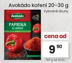 Kubík potraviny Avokádo koření nabídka