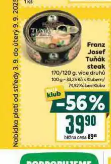 Billa Franz josef tuňák steak nabídka