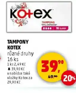 Penny Market Tampony Kotex nabídka