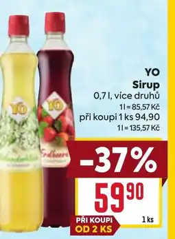 Billa YO Sirup nabídka