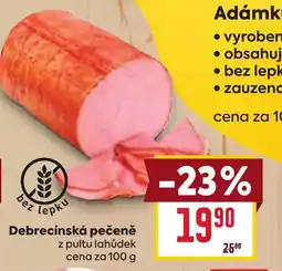 Billa Debrecínská pečeně nabídka