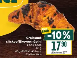 Billa Croissant s lískooříškovou náplní nabídka