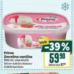 Billa Prima zmrzlina vanička nabídka