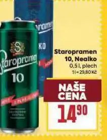 Billa Staropramen nealko nabídka