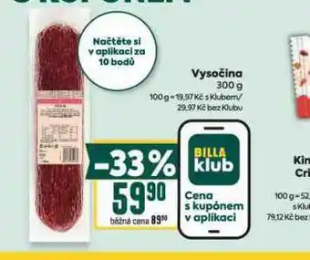 Billa Vysočina nabídka