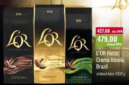 Ratio L'OR Forza, Crema Absolu, Brazil zrnková káva 1000 g nabídka