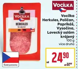 Billa Vocilka Herkules, Poličan, Paprikáš, Vysočina, Lovecký salám krájený nabídka
