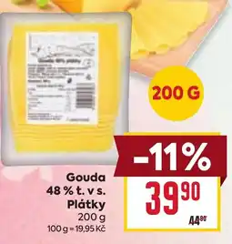 Billa Gouda 48% t.v s. Plátky nabídka