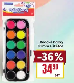 Billa Vodové barvy 30 mm + štětce nabídka