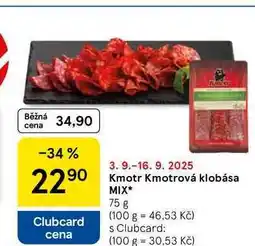 Tesco Kmotr Kmotrová klobása MIX, 75 g nabídka