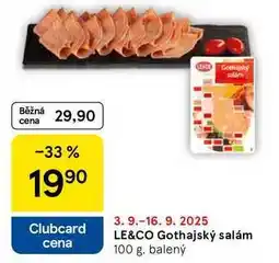 Tesco LE&CO Gothajský salám, 100 g nabídka