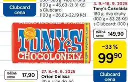 Tesco Tony's Čokoláda, 180 g. dva druhy nabídka