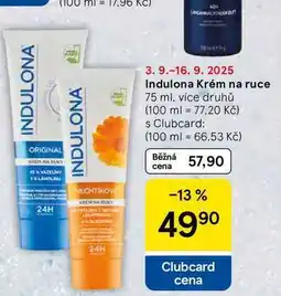 Tesco Indulona Krém na ruce, 75 ml nabídka