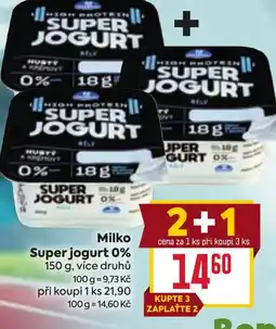 Billa Milko Super jogurt 0% nabídka