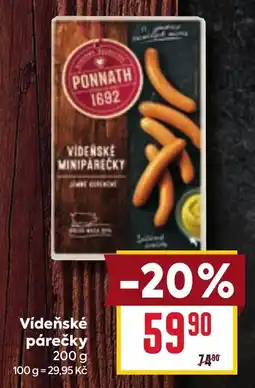 Billa Vídeňské párečky nabídka