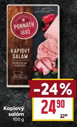 Billa Kapiový salám nabídka