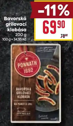 Billa Bavorská grilovací klobása nabídka