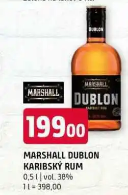 Terno MARSHALL DUBLON KARIBSKÝ RUM 0,5 l nabídka